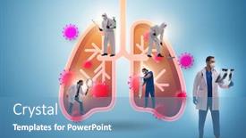  Presentation with lungs - Slides enhanced with doctor-treating-the-lungs-infected background and a teal colored foreground