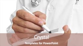  Presentation with pen - Beautiful presentation featuring doctor using a stylus pen backdrop and a coral colored foreground