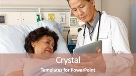  Presentation with asian doctor obese patient - Cool new slide set with doctor using digital tablet talking backdrop and a coral colored foreground