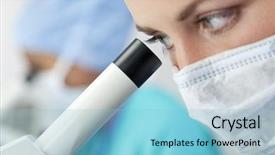  Presentation with asian doctor - Audience pleasing presentation consisting of doctor using her microscope backdrop and a light blue colored foreground