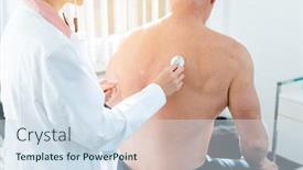  Presentation with lung - Colorful presentation enhanced with doctor-using-stethoscope-to-check backdrop and a sky blue colored foreground