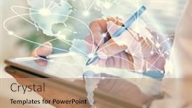  Presentation with telehealth - PPT layouts having doctor-using-tablet-telemedicine-telehealth background and a coral colored foreground