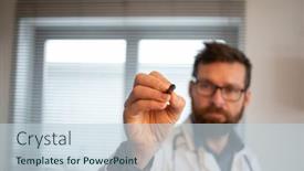  Presentation with telehealth - Presentation design having doctor-using-tablet-telemedicine-telehealth background and a lemonade colored foreground