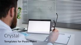  Presentation with telehealth - Presentation with doctor-using-tablet-telemedicine-telehealth background and a light blue colored foreground