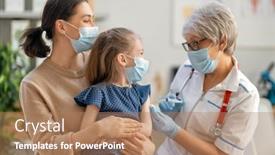  Presentation with mother child - Slides having doctor-vaccinating-child-kid background and a coral colored foreground