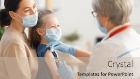  Presentation with mother child - Beautiful slide set featuring doctor-vaccinating-child-kid backdrop and a soft green colored foreground