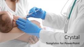  Presentation with baby doctor - Cool new theme with doctor vaccinating cute baby backdrop and a light gray colored foreground