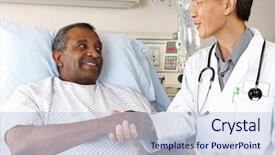  Presentation with black patient - Colorful presentation theme enhanced with doctor visiting senior male patient backdrop and a lemonade colored foreground