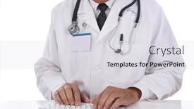  Presentation with lab coat - Audience pleasing presentation consisting of doctor-wearing-a-lab-coat backdrop and a light gray colored foreground