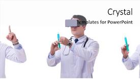  Presentation with virtual reality rehab - Beautiful presentation design featuring doctor wearing a vr virtual backdrop and a white colored foreground
