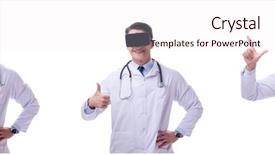  Presentation with virtual reality medical - Presentation theme featuring doctor wearing a vr virtual background and a lemonade colored foreground