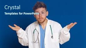  Presentation with lab coat - Amazing slide deck having doctor-wearing-a-white-lab backdrop and a ocean colored foreground