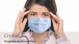  Presentation with asian doctor - Beautiful PPT layouts featuring doctor-wearing-coronavirus-surgical-face backdrop and a soft green colored foreground