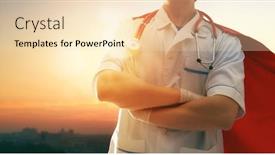  Presentation with 2019 - Slides with doctor-wearing-facemask-and-superhero background and a lemonade colored foreground