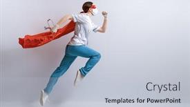  Presentation with hero - Slide deck featuring doctor-wearing-facemask-and-superhero background and a lemonade colored foreground