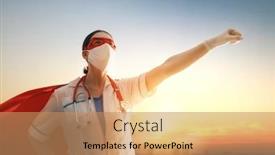  Presentation with 2019 - Amazing presentation having doctor-wearing-facemask-and-superhero backdrop and a coral colored foreground