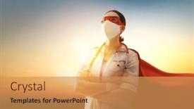  Presentation with 2019 - Presentation with doctor-wearing-facemask-and-superhero background and a yellow colored foreground