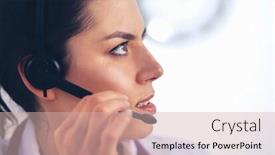  Presentation with rural doctor - PPT layouts featuring doctor-wearing-headset-sitting-behind background and a soft green colored foreground