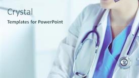  Presentation with doctor cartoon - Slides having doctor-wearing-headset-sitting-behind background and a sky blue colored foreground