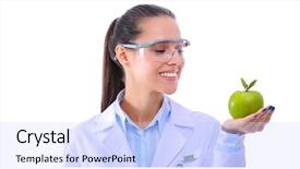  Presentation with green apple - Presentation design having doctor with a green apple background and a  colored foreground