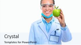  Presentation with green apple - PPT theme having doctor with a green apple background and a  colored foreground