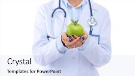 Presentation with green laboratories - PPT layouts featuring doctor with a green apple background and a  colored foreground