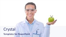  Presentation with doctor helps to get out of bed an elderly woman - PPT layouts consisting of doctor with a green apple background and a sky blue colored foreground