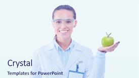  Presentation with doctor helps to get out of bed an elderly woman - Theme featuring doctor with a green apple background and a sky blue colored foreground