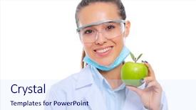  Presentation with green cities - Presentation enhanced with doctor with a green apple background and a  colored foreground