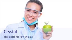  Presentation with green apple - Colorful PPT layouts enhanced with doctor with a green apple backdrop and a  colored foreground