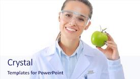  Presentation with doctor helps to get out of bed an elderly woman - Presentation theme consisting of doctor with a green apple background and a  colored foreground