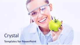  Presentation with doctor helps to get out of bed an elderly woman - Beautiful PPT theme featuring doctor with a green apple backdrop and a  colored foreground