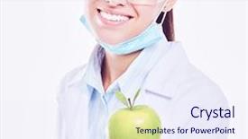  Presentation with green food technology - Beautiful theme featuring doctor with a green apple backdrop and a  colored foreground