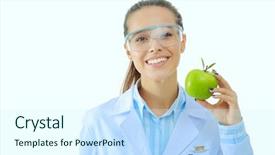  Presentation with green apple - Colorful slide set enhanced with doctor with a green apple backdrop and a  colored foreground