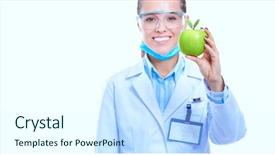  Presentation with green apple - Amazing PPT layouts having doctor with a green apple backdrop and a  colored foreground