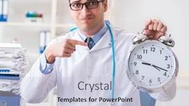  Presentation with alarm - Audience pleasing slide set consisting of doctor-with-alarm-clock backdrop and a lemonade colored foreground