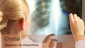  Presentation with chest - Presentation theme having doctor with an x-ray background and a  colored foreground