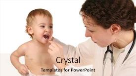  Presentation with baby doctor - Beautiful slide deck featuring doctor with baby 2 backdrop and a lemonade colored foreground