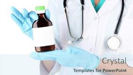  Presentation with bottle - PPT layouts featuring doctor-with-bottle-isolated background and a  colored foreground