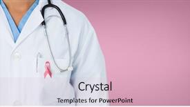  Presentation with breast cancer medical - Audience pleasing slide set consisting of doctor with breast cancer awareness backdrop and a lemonade colored foreground