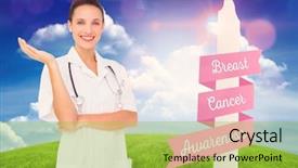  Presentation with breast cancer awareness month - Audience pleasing slides consisting of doctor with breast cancer awareness message for awareness month backdrop and a yellow colored foreground