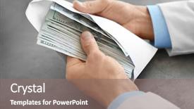  Presentation with bribe - Audience pleasing PPT layouts consisting of doctor with bribe at workplace backdrop and a gray colored foreground