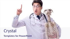  Presentation with scroll paper isolated on white - Beautiful theme featuring doctor with dog skeleton isolated backdrop and a  colored foreground