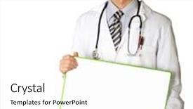  Presentation with peace education two smiley hands - Theme featuring doctor with empty board in his hands template smiles at camera isolated background and a white colored foreground