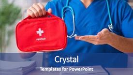  Presentation with first aid - Theme having doctor with first aid bag background and a  colored foreground