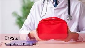  Presentation with first aid - Presentation theme with doctor with first aid bag background and a red colored foreground