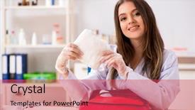  Presentation with first aid - Colorful presentation enhanced with doctor with first aid bag backdrop and a red colored foreground