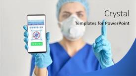  Presentation with immunity - Theme featuring doctor-with-immunity-passport background and a light gray colored foreground