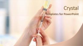  Presentation with syringe - Colorful slides enhanced with hands getting ready for injection backdrop and a lemonade colored foreground