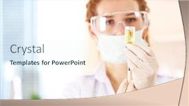  Presentation with injection - Amazing slides having doctor with medical syringe in hands getting ready for injection backdrop and a sky blue colored foreground